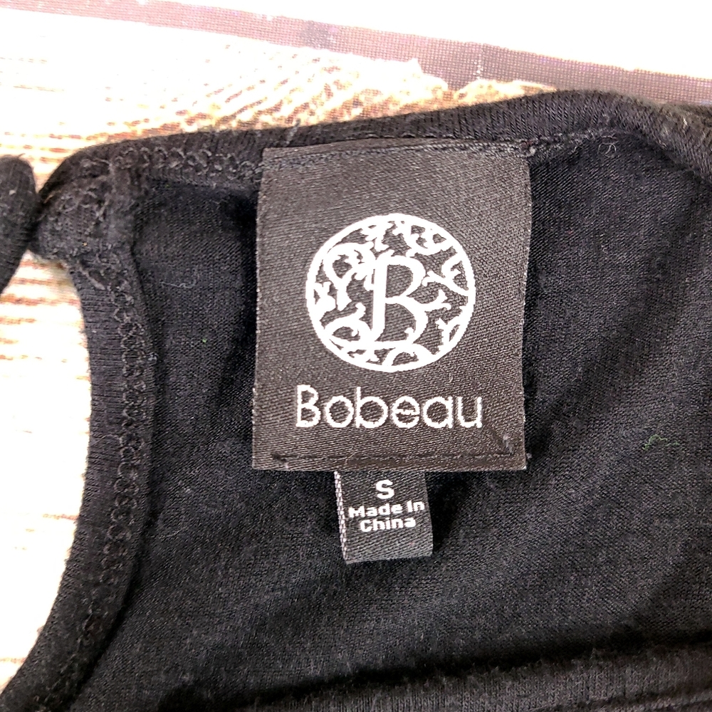 Bobeau Maxi Dress Black White Striped Hi Low S - Picture 2 of 8